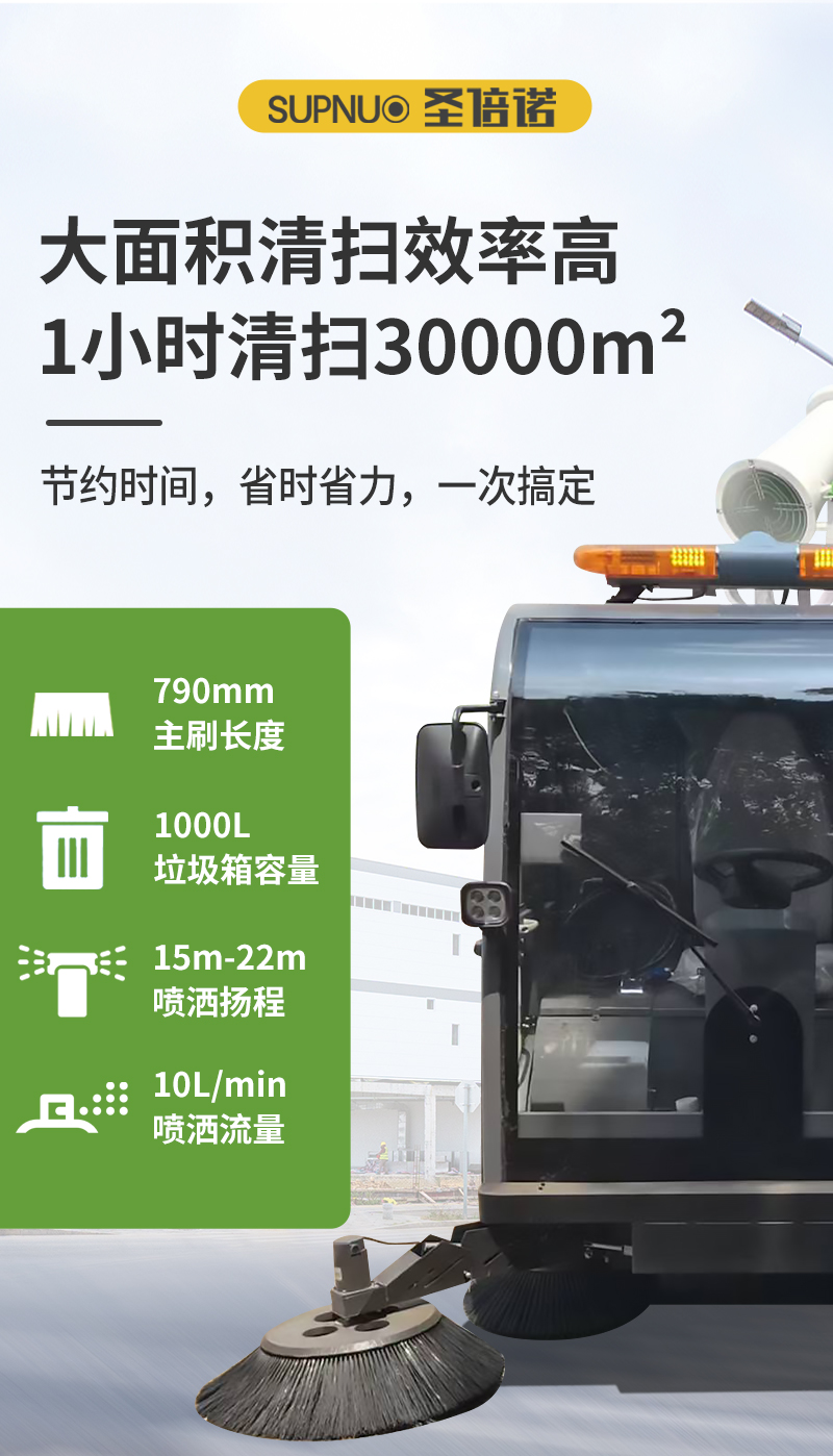 圣倍诺DS2200AW全封闭1吨自卸式垃圾箱驾驶式雾炮高压冲洗电动扫地车v_03